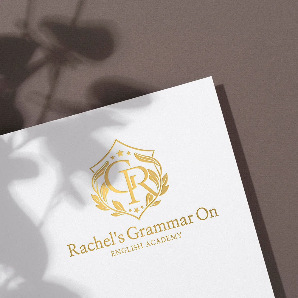 Rachel's Grammar On 로고 디자인 3