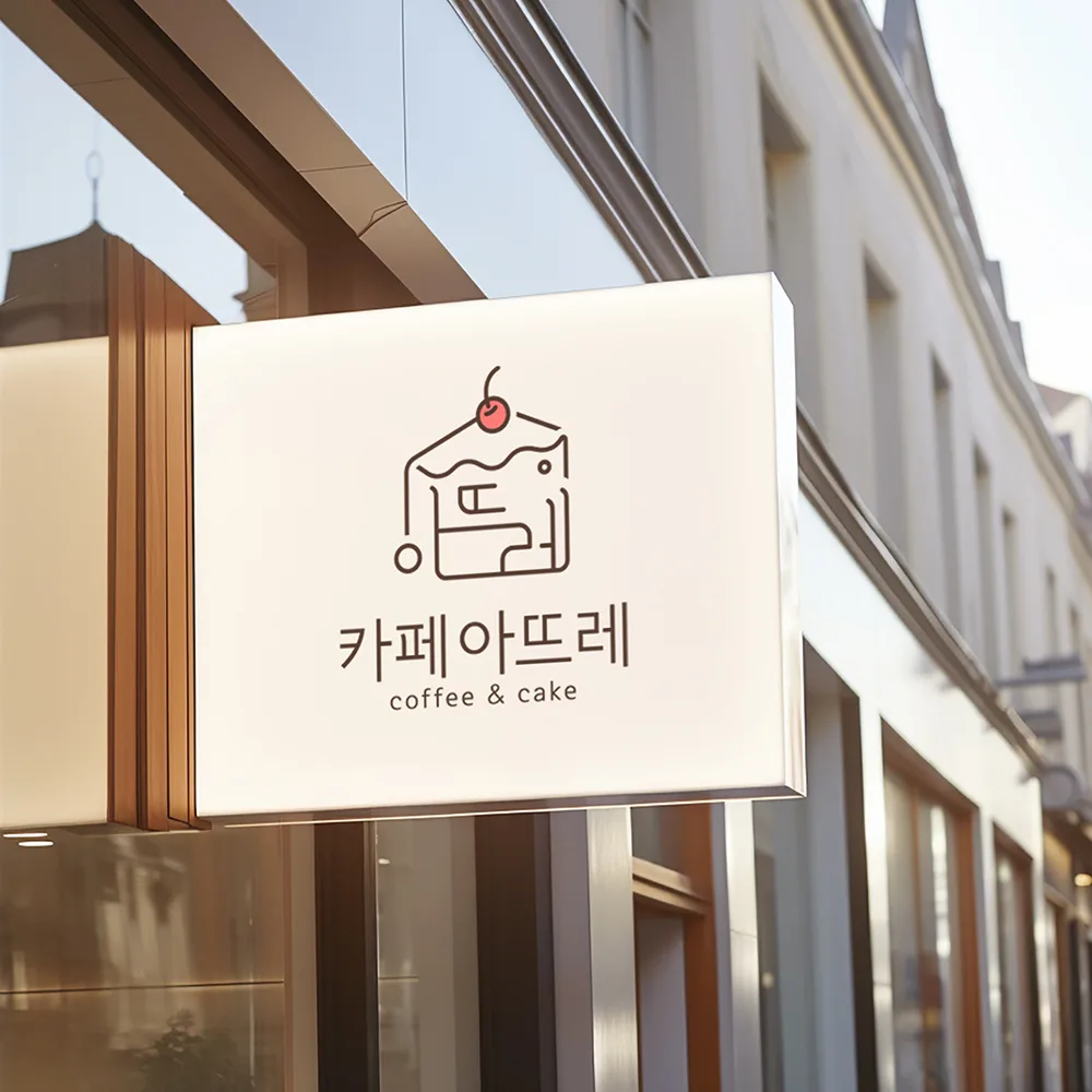 카페아뜨레 로고 디자인 2